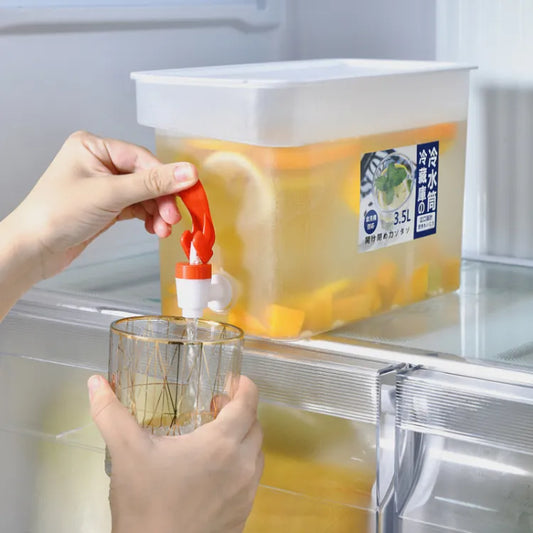 3.5Ltr Cooler Water Bottle Container For Kitchen SPACE-SAVING Cold Kettle with Faucet