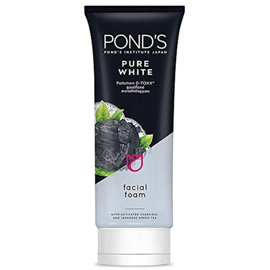 Pondβs Pure White Face Wash with Activated Charcoal β Deep Cleansing & Brightening Daily Face Cleanser (100g)