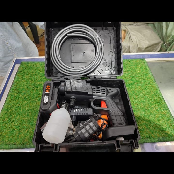 Automatic Cordless Car Wash Spray Gun | 48V High Pressure Lithium Battery | Wireless Foam Jet Washer (Single Battery)